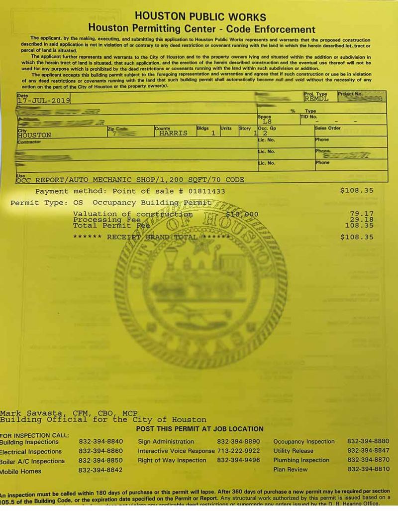 Certificate of Occupancy Permits Houston Permit Management and