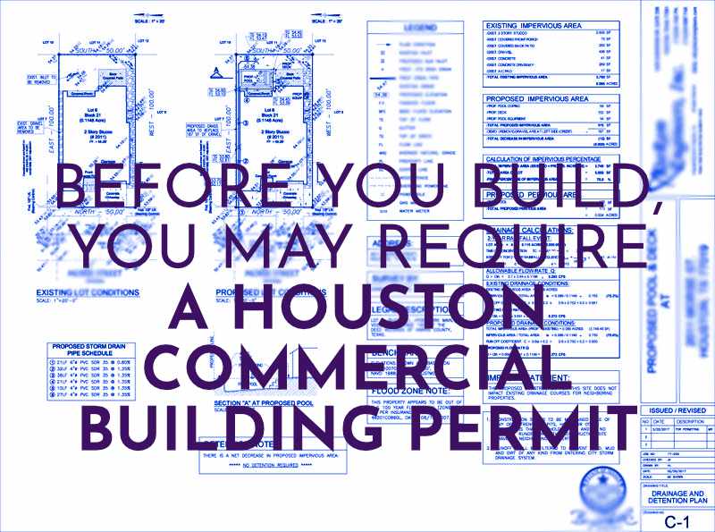 Houston Commercial Building Permit Text over building plans