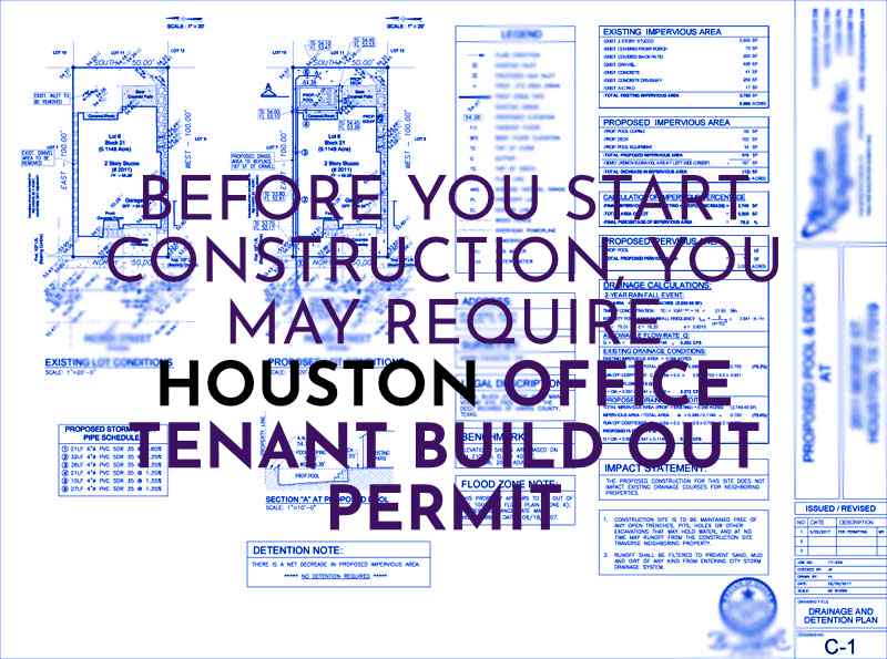C1 Image of building plans with HOUSTON OFFICE TENANT BUILD OUT PERMIT copy to reinforce the purpose of this page